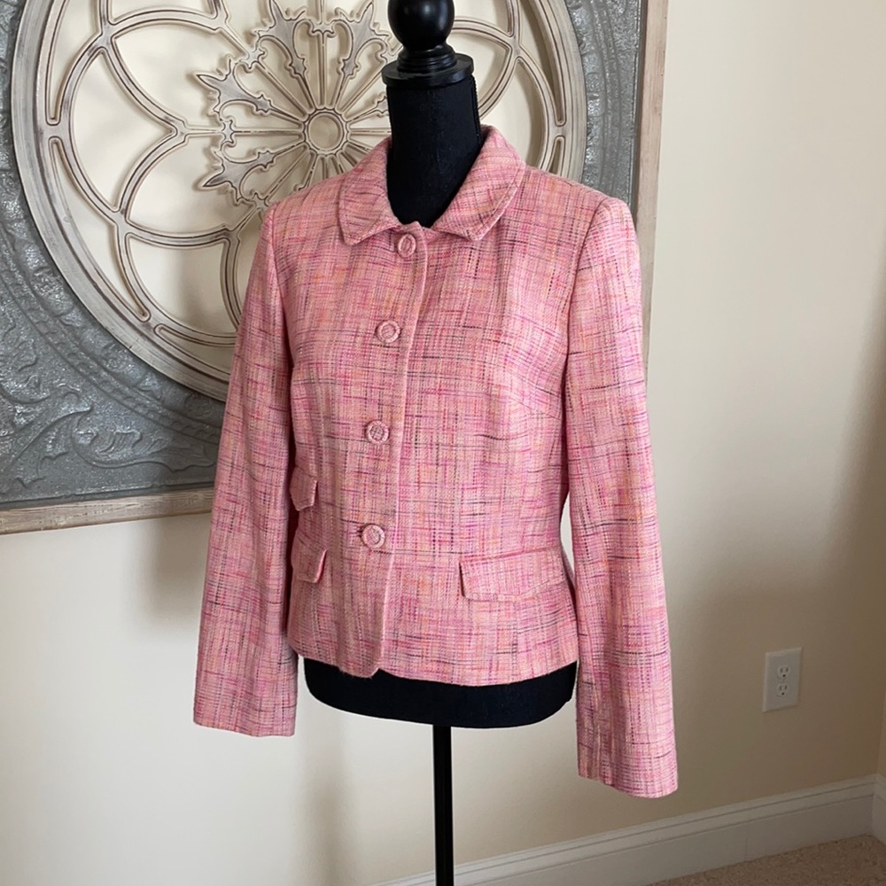 Loft pink tweed jacket